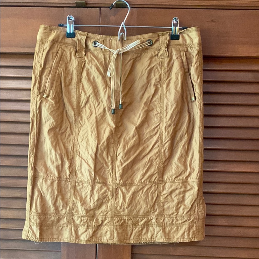 Etcetera Tan Pencil Skirt with Drawstring
